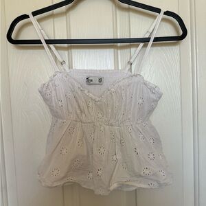 Hollister Eyelet Babydoll Top